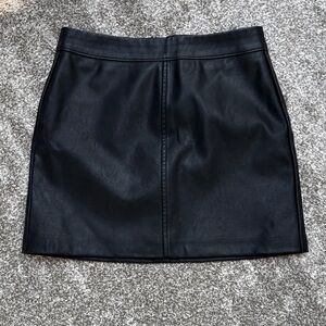 Blank NYC Black Leather Mini Skirt